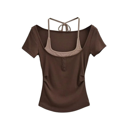 Halter Crop Top Two-Piece Style