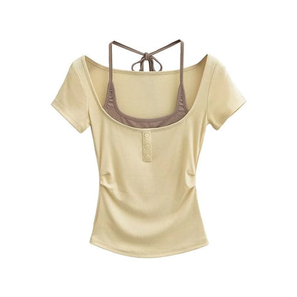 Halter Crop Top Two-Piece Style