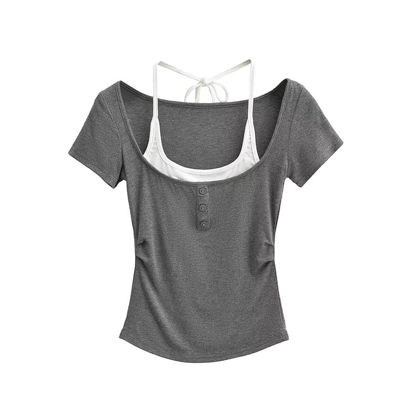 Halter Crop Top Two-Piece Style