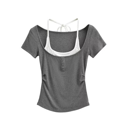 Halter Crop Top Two-Piece Style