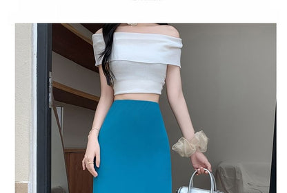 High Waist Plain Maxi Mermaid Skirt