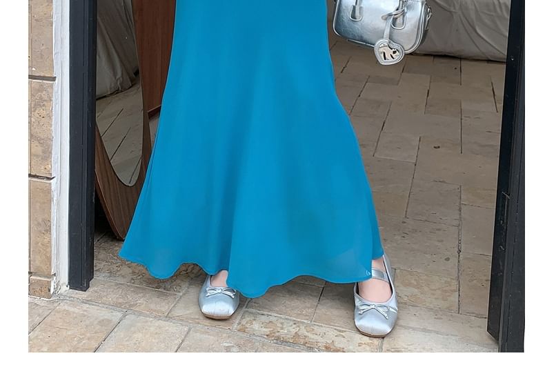 High Waist Plain Maxi Mermaid Skirt