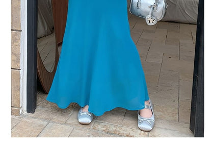 High Waist Plain Maxi Mermaid Skirt