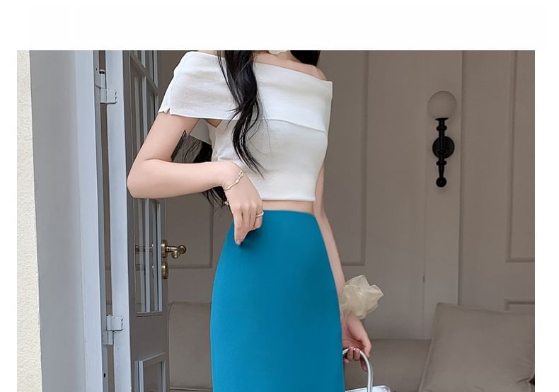 High Waist Plain Maxi Mermaid Skirt