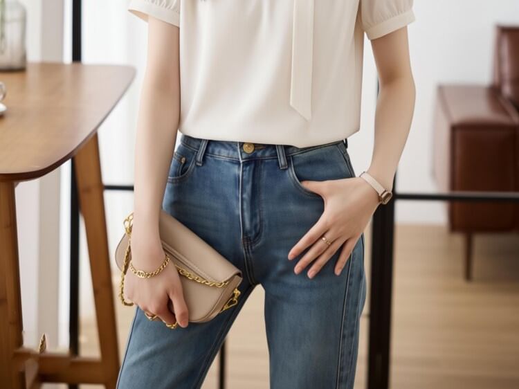 Cutout Short Sleeve Plain Blouse