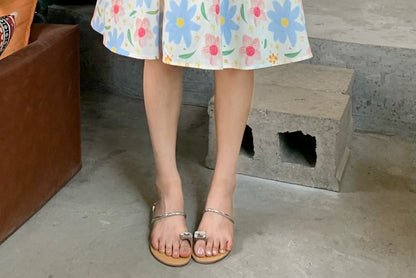 Mid Rise Floral A-Line Skirt