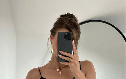 V-Neck Lace See-Through Slim-Fit Crop Camisole Top