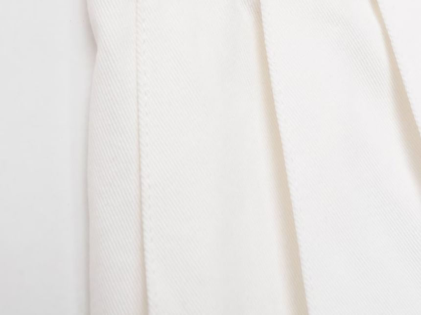 Drawstring Waist Contrast Trim Mini A-Line Skirt