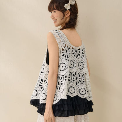 Sleeveless Crochet Lace Top