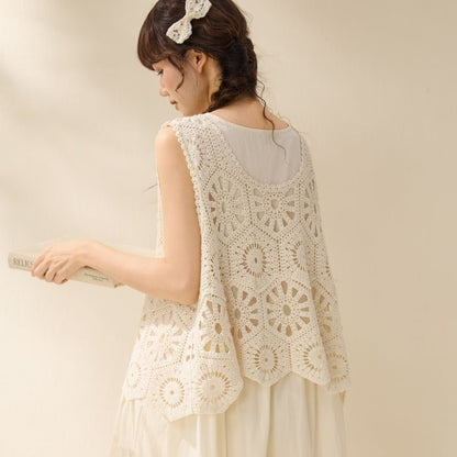 Sleeveless Crochet Lace Top