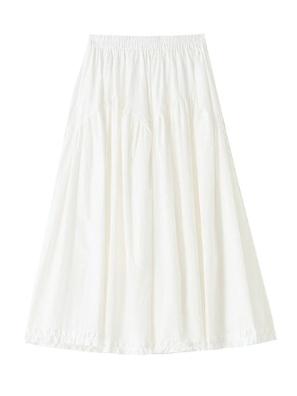 High Waist Ruffle Maxi A-Line Skirt