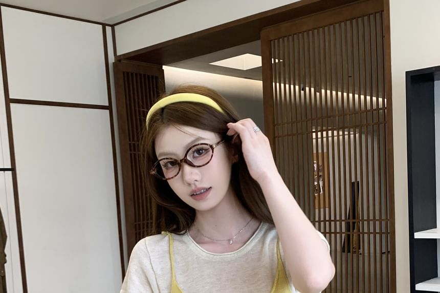 Crew Neck Knit Top and Camisole Set