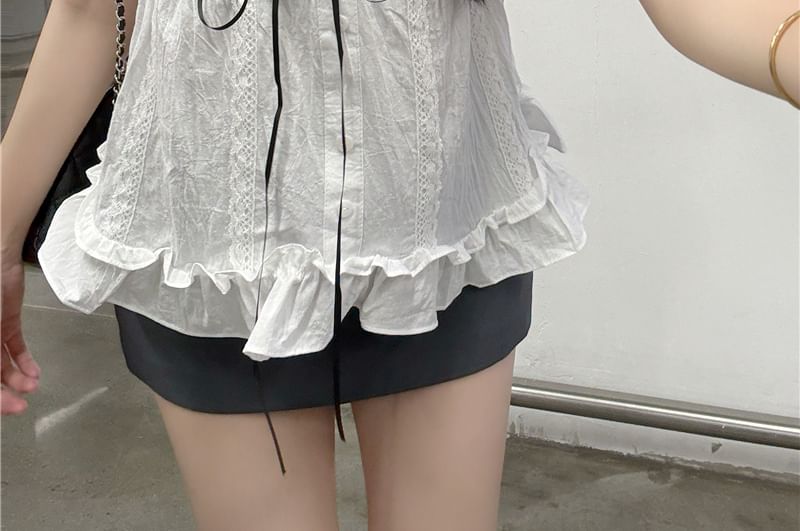 V-Neck Ruffle Tank