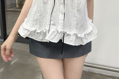 V-Neck Ruffle Tank