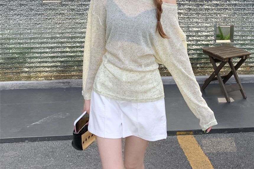 Boatneck Long-Sleeve Blouse