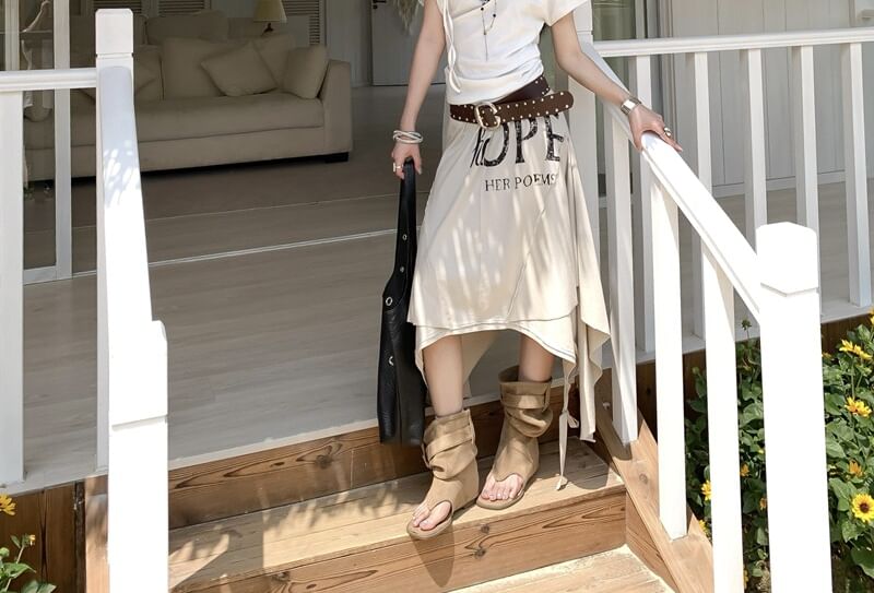 Slim Fit Off-Shoulder Short Sleeve T-Shirt