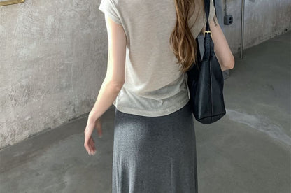 Sheer Slim Fit V-Neck Short Sleeve T-Shirt