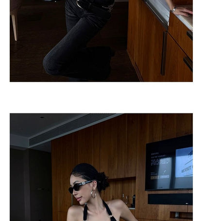Halter Scoop Neck Crop Tank