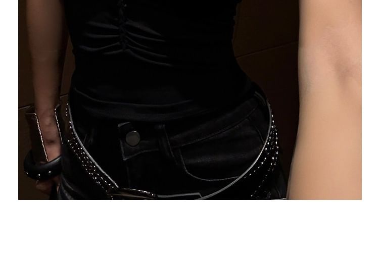 Halter Scoop Neck Crop Tank