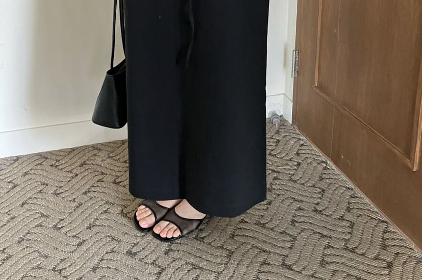 Scarf Neck Button Crop Blouse