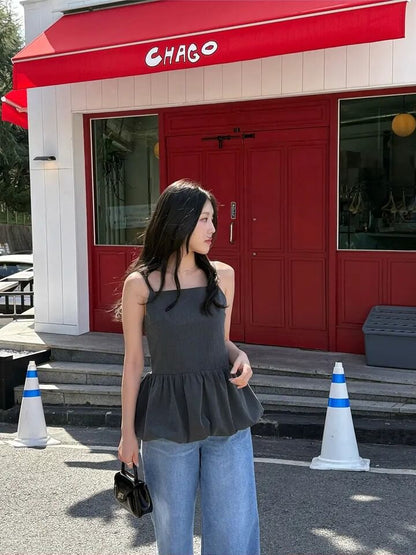 Bubble Hem Open Back Camisole