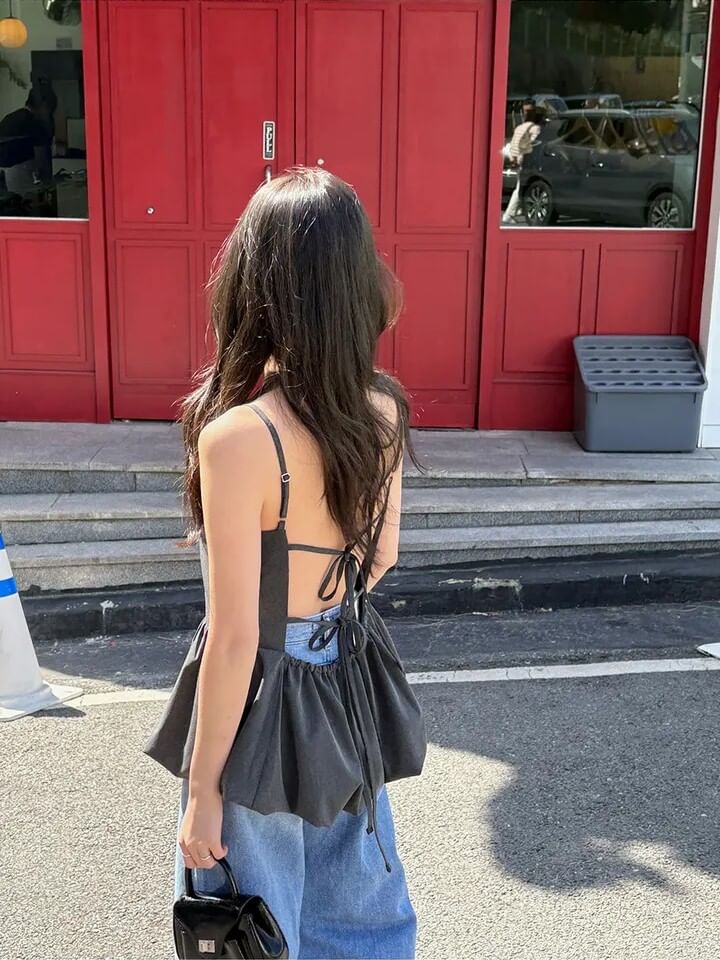 Bubble Hem Open Back Camisole