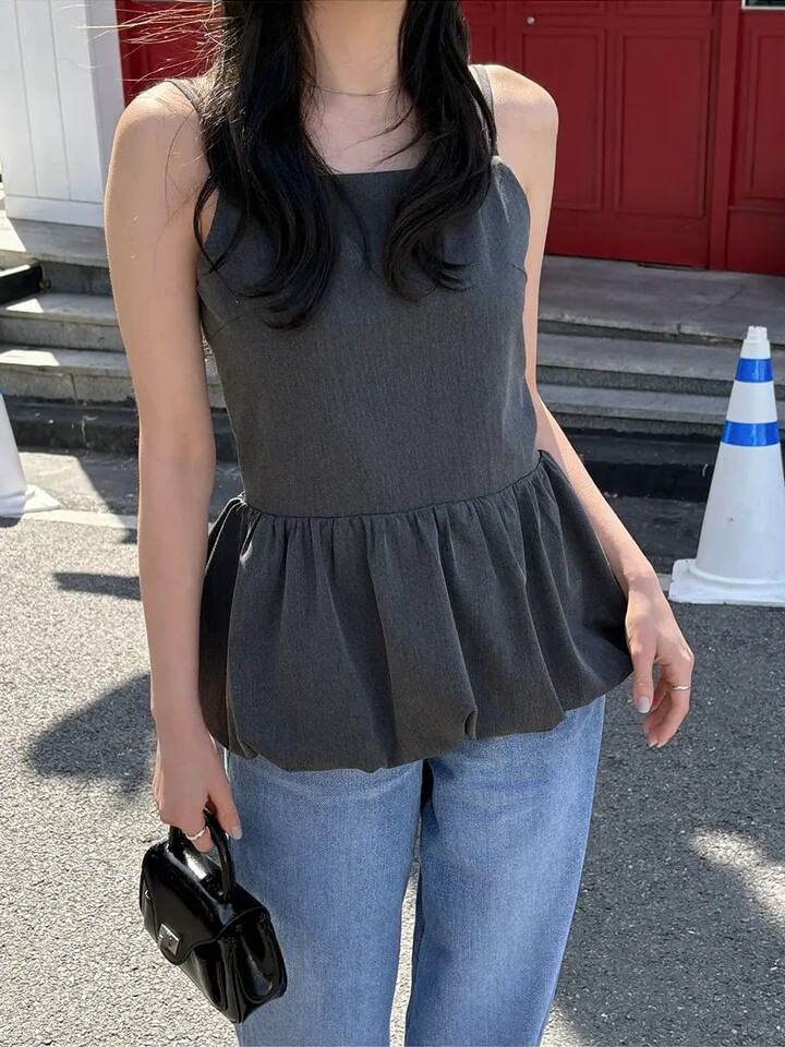 Bubble Hem Open Back Camisole