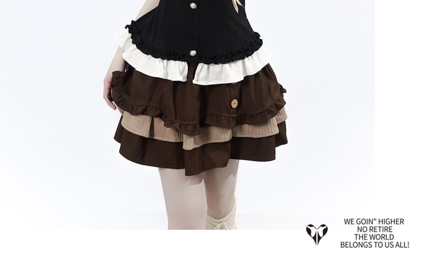 Collared Frill Top & Skirt