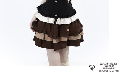 Collared Frill Top & Skirt