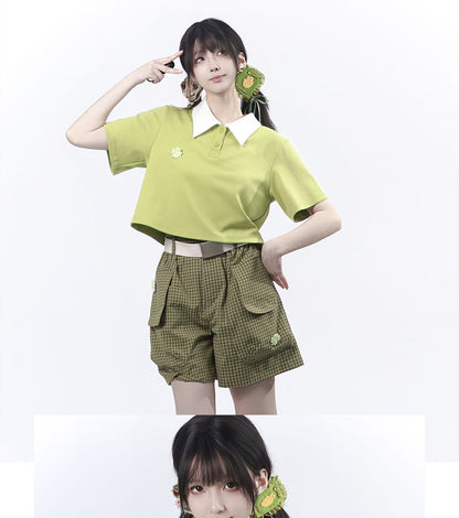 Crop Polo & Mini Skirt Set