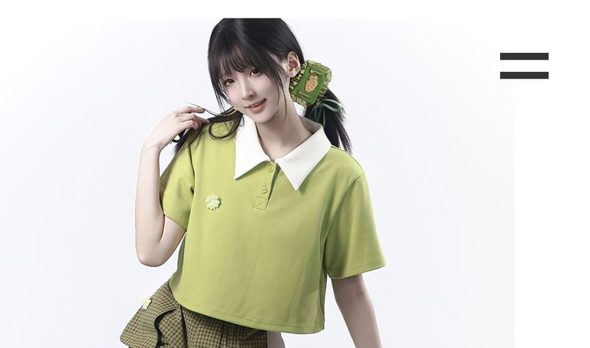 Crop Polo & Mini Skirt Set