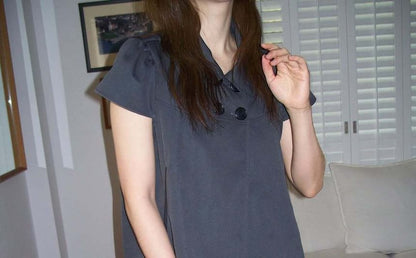 Peter Pan Collar Double-Breasted Blouse