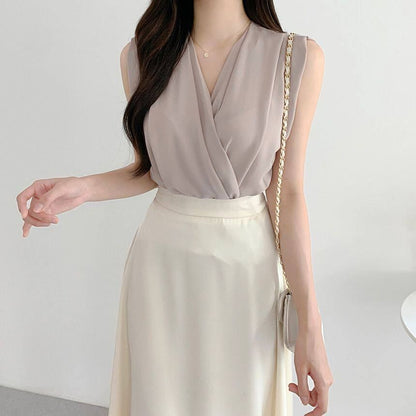 V-Neck Ruched Blouse