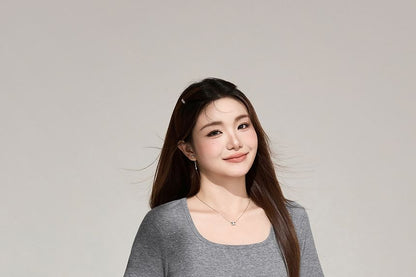 Square-Neck Short Sleeve Tee