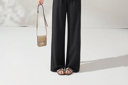 Cutout Drawstring Tee and Wide Leg Pants Set