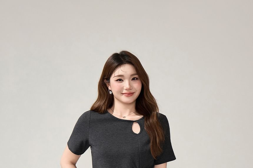 Cutout Drawstring Tee and Wide Leg Pants Set