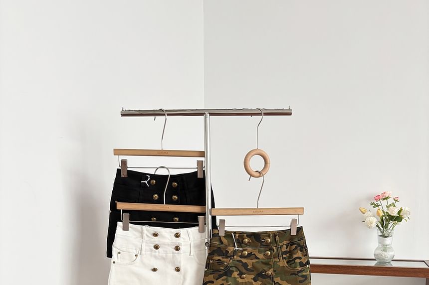 High Waist Double-Breasted Mini Pencil Skirt