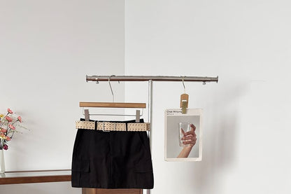 Set: High Waist Plain Mini Pencil Cargo Skirt + Belt