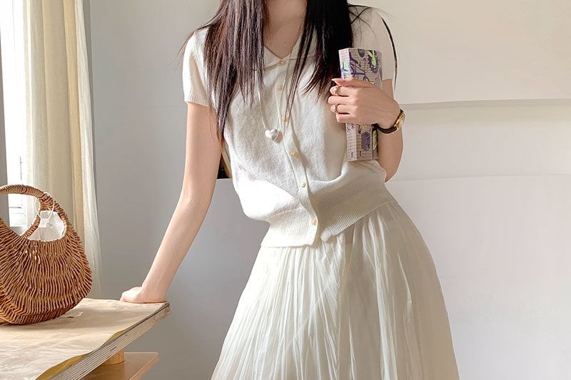 High Waist Plain Mesh Maxi A-Line Skirt