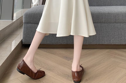 High Waist Plain Midi Mermaid Skirt
