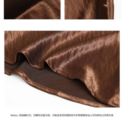 Mid Rise Plain Maxi A-Line Skirt
