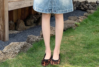 Mid Rise Washed Denim A-Line Skirt