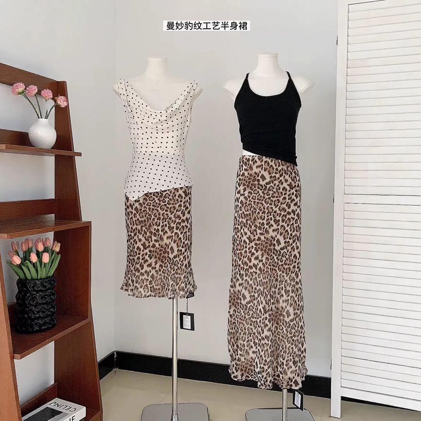 Mid Rise Leopard Print A-Line Skirt (Various Designs)