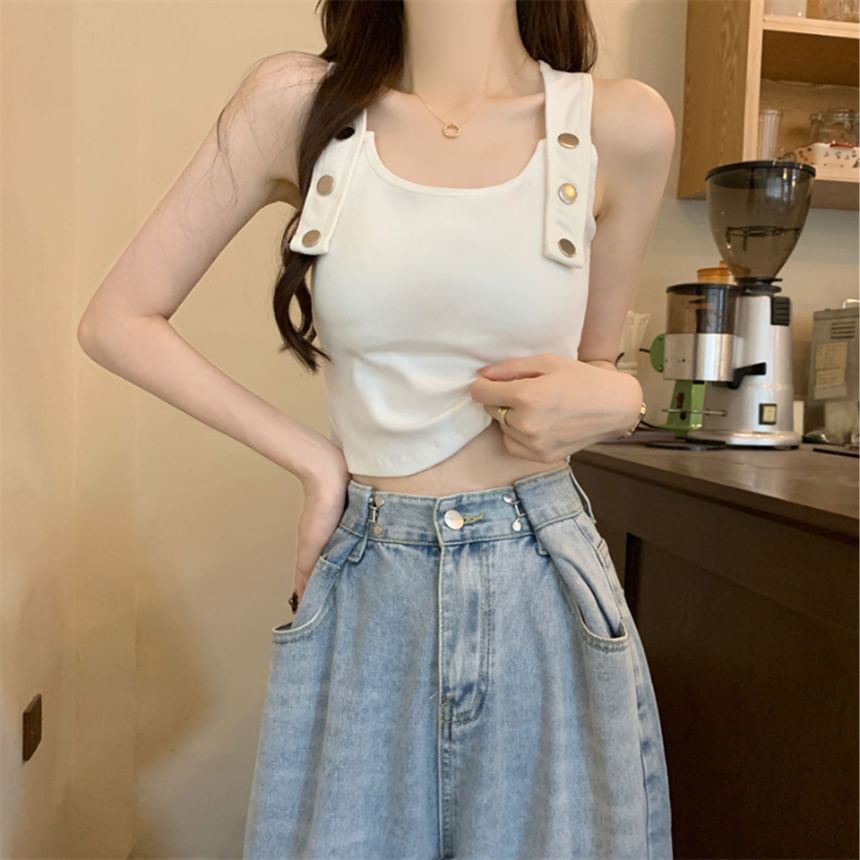 Scoop Neck Solid Tank Top