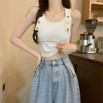 Scoop Neck Solid Tank Top