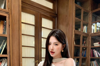 One Shoulder Ruffle Asymmetrical Solid Blouse