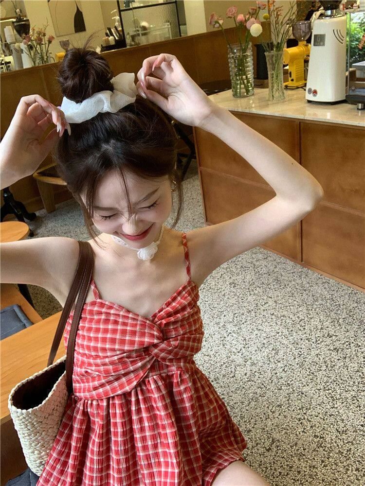 Plaid Knot Camisole Top