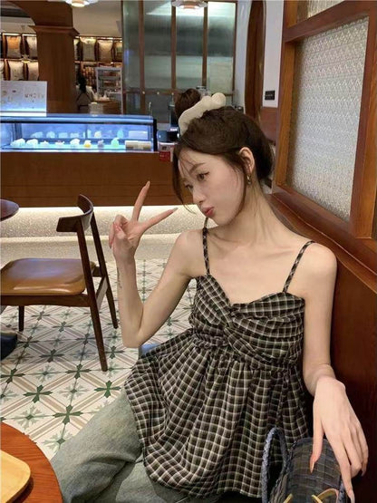 Plaid Knot Camisole Top