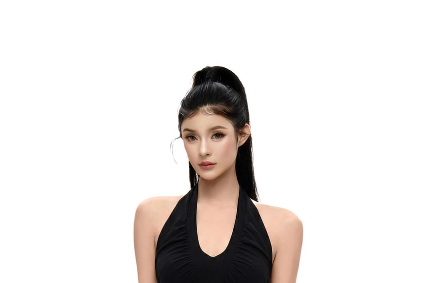 Halter Plain Ruched Top