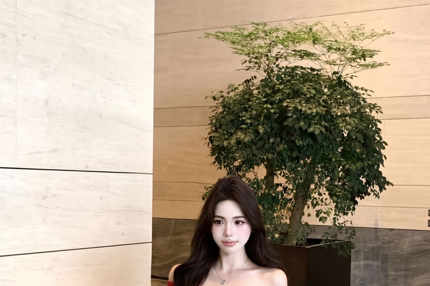 Off Shoulder Tie Front Short Sleeve Tee